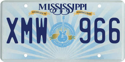 MS license plate XMW966