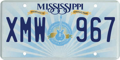 MS license plate XMW967