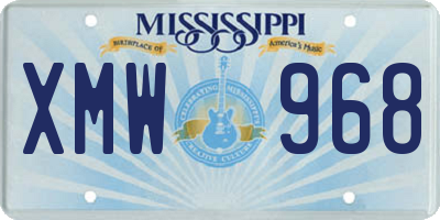 MS license plate XMW968