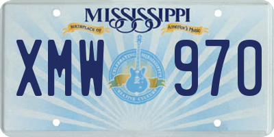 MS license plate XMW970