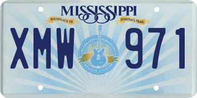 MS license plate XMW971
