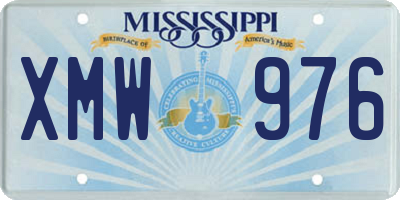 MS license plate XMW976
