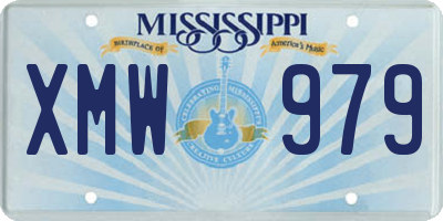 MS license plate XMW979