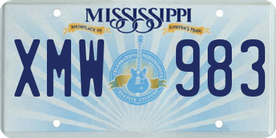 MS license plate XMW983