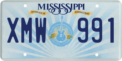 MS license plate XMW991