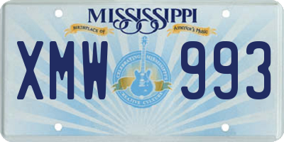 MS license plate XMW993