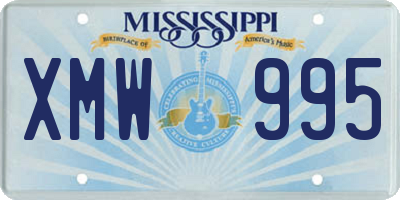 MS license plate XMW995