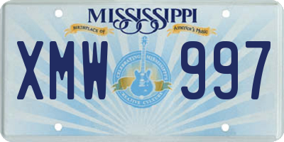 MS license plate XMW997