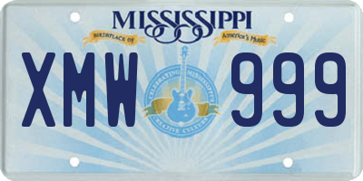 MS license plate XMW999
