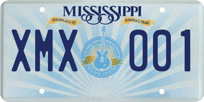 MS license plate XMX001
