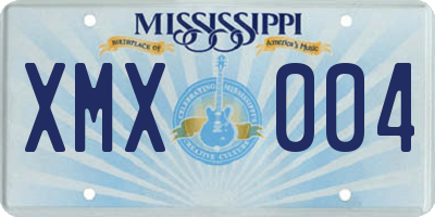 MS license plate XMX004