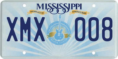 MS license plate XMX008