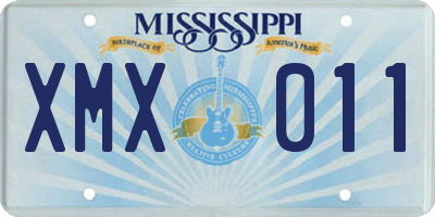 MS license plate XMX011