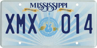 MS license plate XMX014