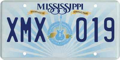 MS license plate XMX019