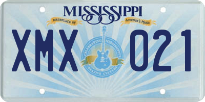 MS license plate XMX021