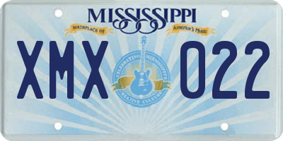 MS license plate XMX022
