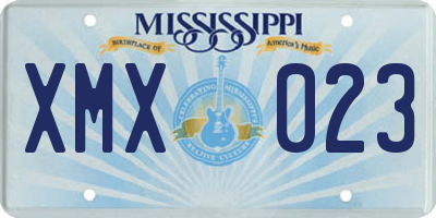 MS license plate XMX023