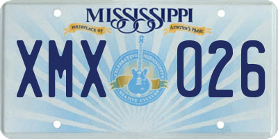 MS license plate XMX026