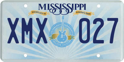 MS license plate XMX027
