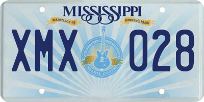 MS license plate XMX028
