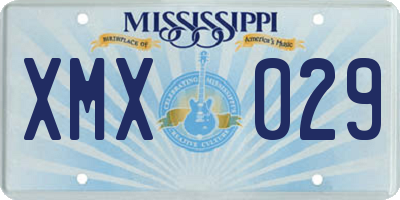 MS license plate XMX029