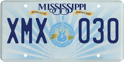 MS license plate XMX030