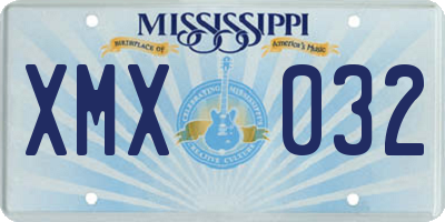 MS license plate XMX032