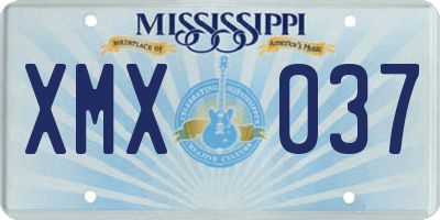 MS license plate XMX037