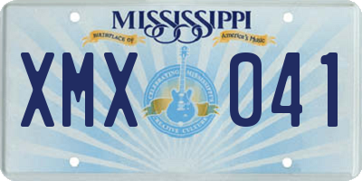 MS license plate XMX041