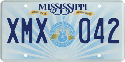 MS license plate XMX042