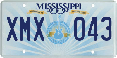 MS license plate XMX043