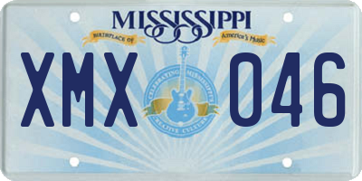 MS license plate XMX046