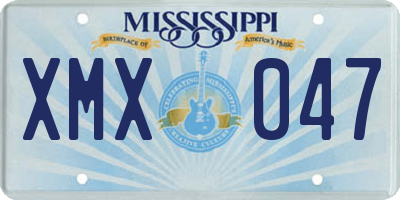 MS license plate XMX047