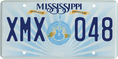 MS license plate XMX048