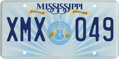 MS license plate XMX049