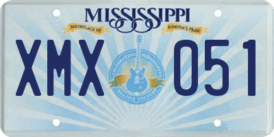 MS license plate XMX051