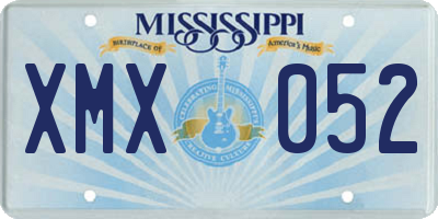 MS license plate XMX052