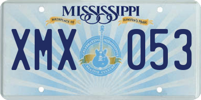 MS license plate XMX053