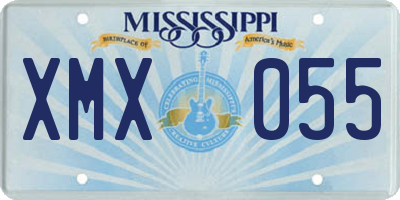 MS license plate XMX055