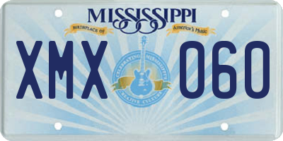 MS license plate XMX060