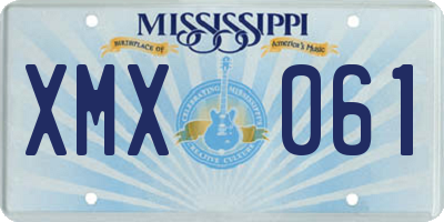 MS license plate XMX061