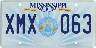 MS license plate XMX063