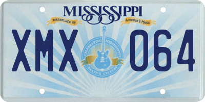 MS license plate XMX064