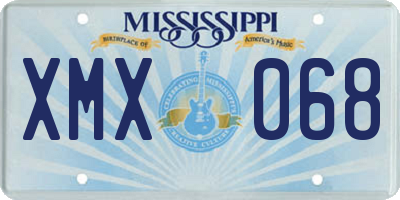 MS license plate XMX068
