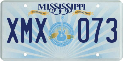MS license plate XMX073