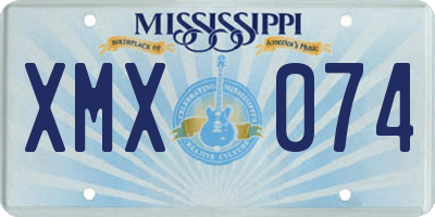 MS license plate XMX074