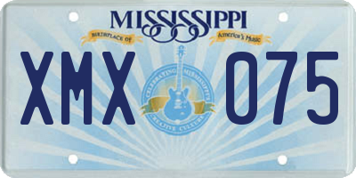 MS license plate XMX075