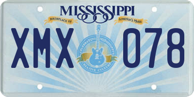 MS license plate XMX078