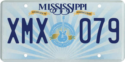 MS license plate XMX079